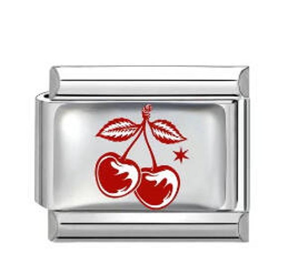 Silver cherry charm