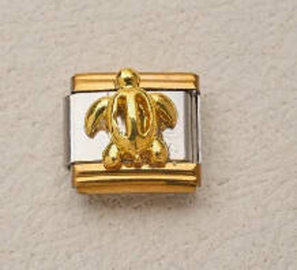 Gold & silver turtle charm