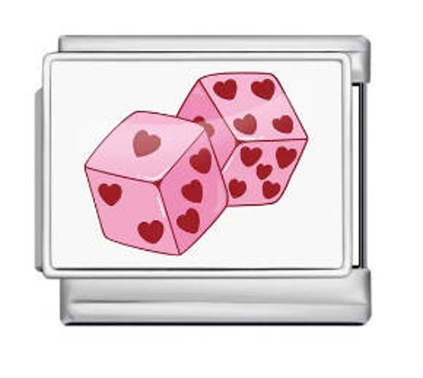 Silver dice charm