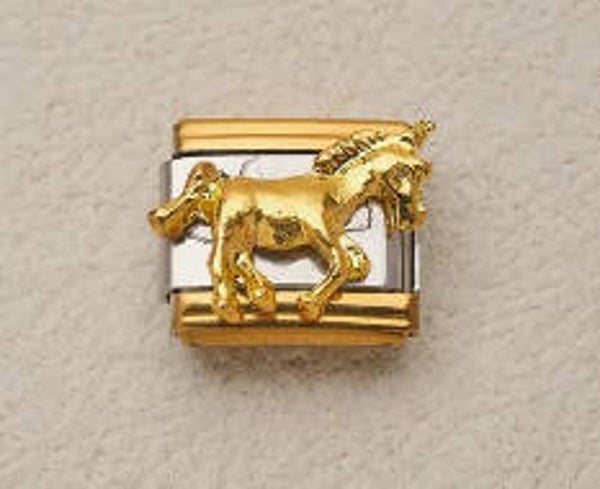 Gold & silver horse charm