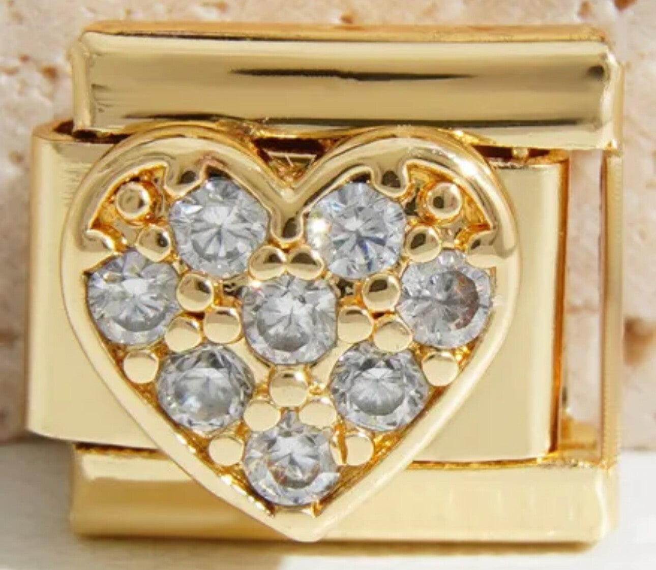 Gold stainless steel heart charm