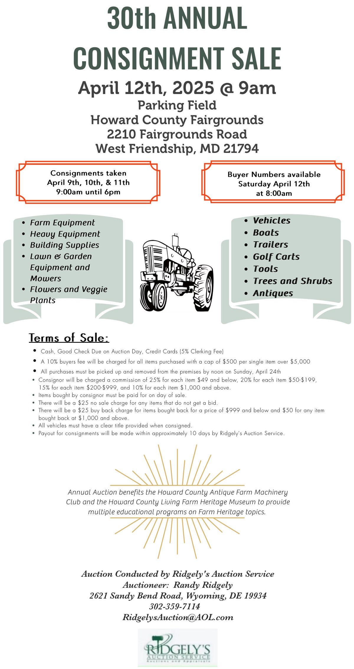 Upcoming Auctions - Consignment - Estate - Property - Ridgely's Auction ...