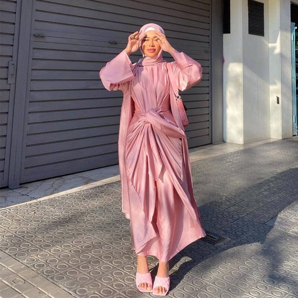 Ensemble islamique deux pièces uni pour femme