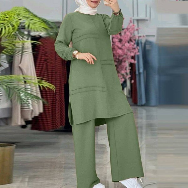 Ensemble coordonné monochrome pour femme (mode islamique)