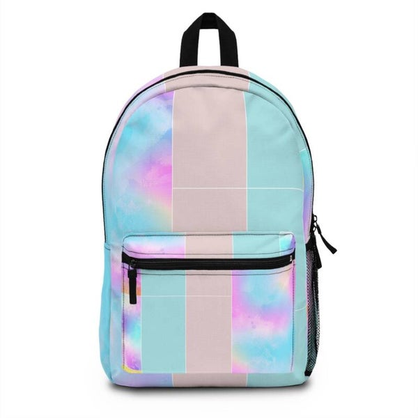 Sac à dos – Grand sac résistant à l'eau – Motif aquarelle pastel en blocs de couleurs
