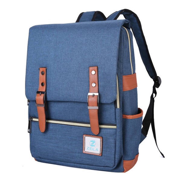 Sac à dos fin pour université, école et travail – Compatible ordinateur portable 15 pouces – Bleu foncé