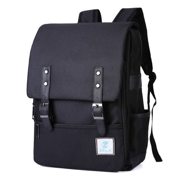 Sac à dos fin pour l'université, l'école et le travail – Convient aux ordinateurs portables de 15 pouces – Entièrement noir