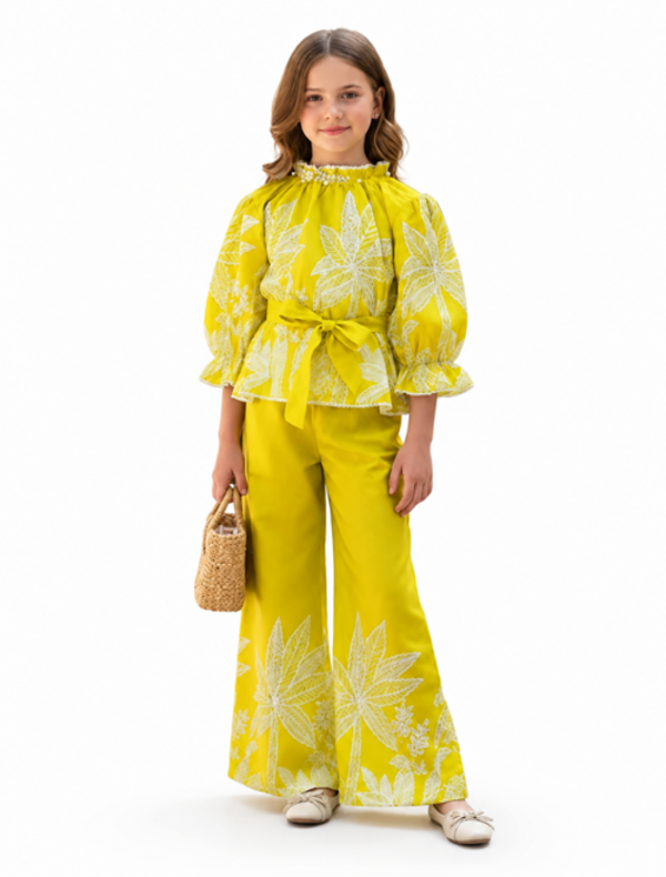 Haut imprimé pour filles & ensemble coordonné Palazzo