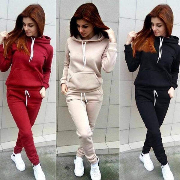 Combinaison de sport Femmes Survêtements automne-hiver Pull Vin Hauts