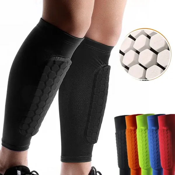 1Pcs Football Shin Guard Socks Sleeves with Foam,Calf Compression