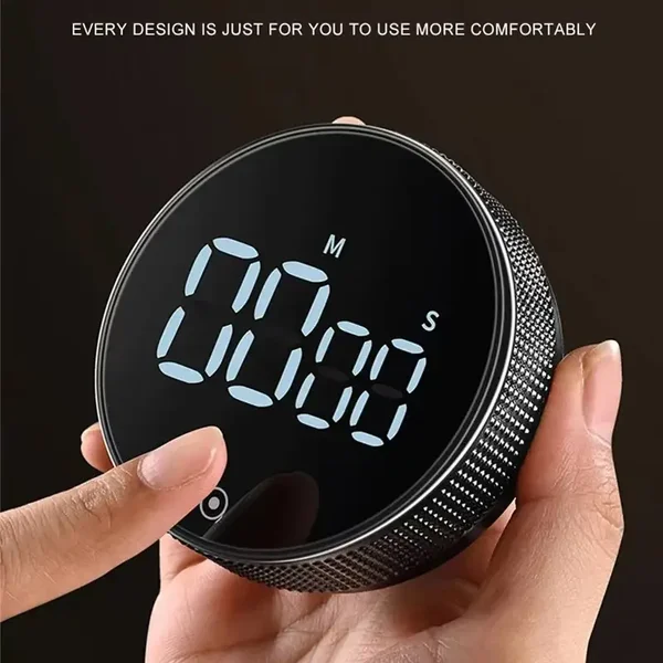 DINRGO Magnetic Kitchen Timer Digital Timer Manual Countdown Rotary