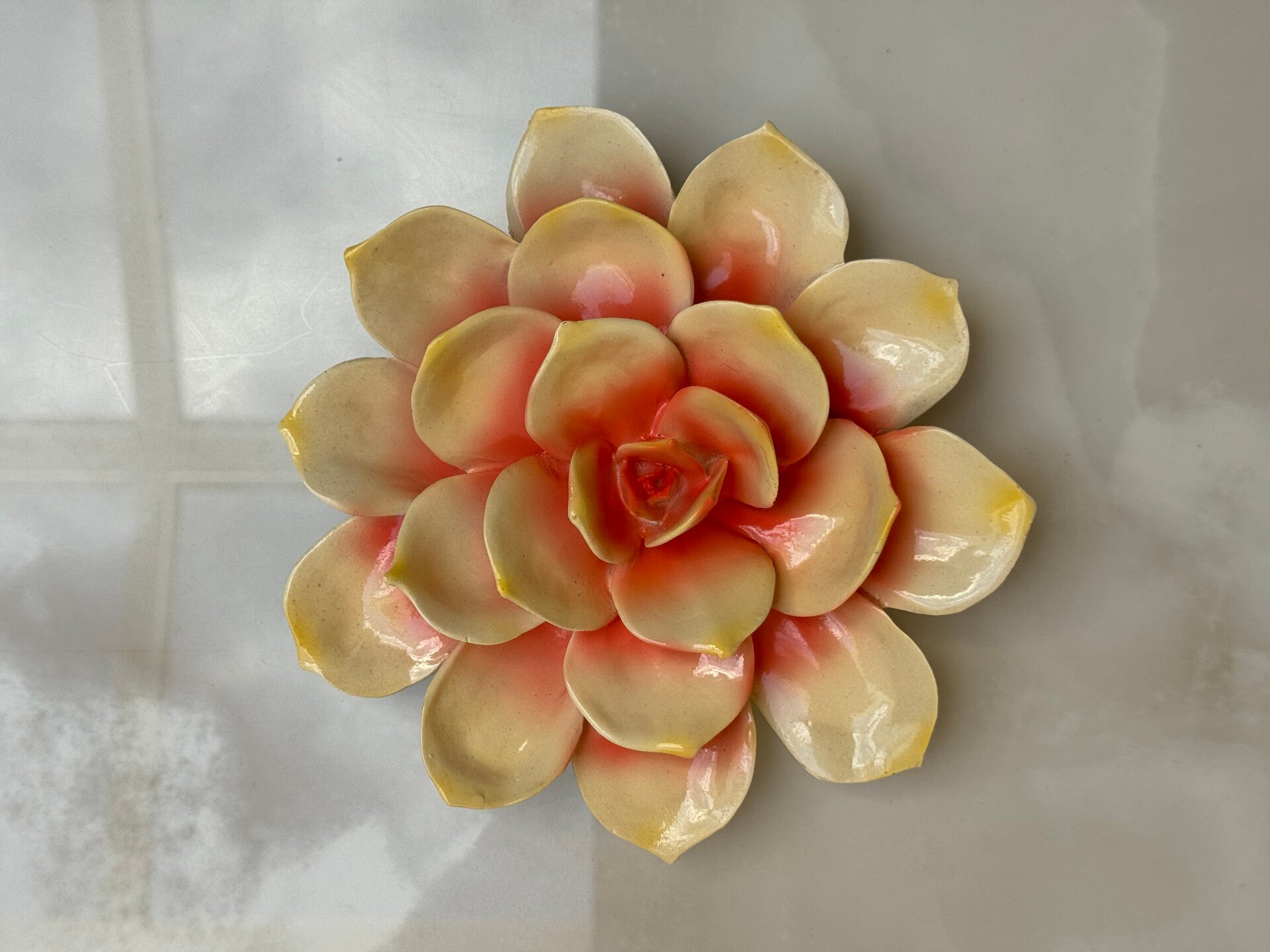 Wandbloem Decoratie – Peach | Polystone