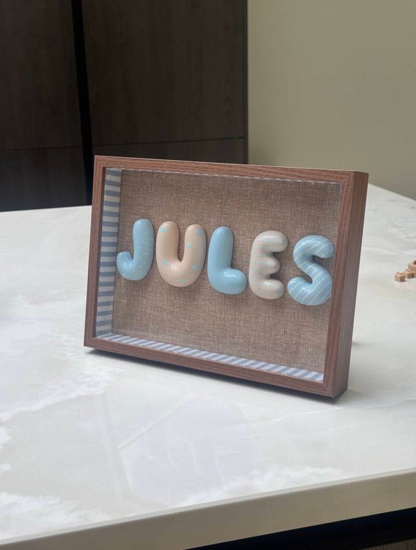 Bubbel letters in lijst “jules”