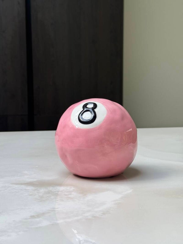 Roze 8-ball spaarpot | Dopamine decor voor in huis