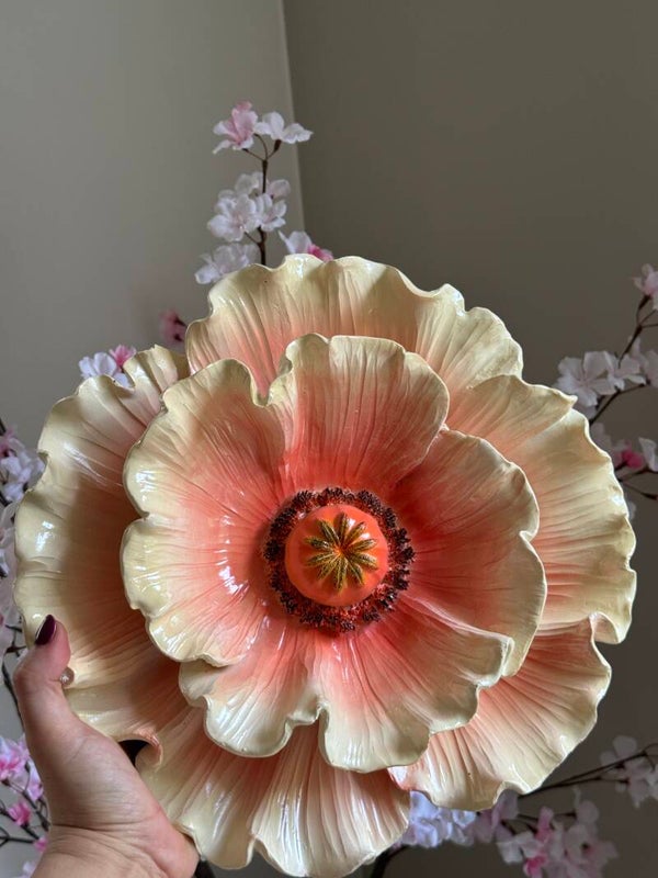 Wandbloem Peach | Polysteen bloem 31 cm