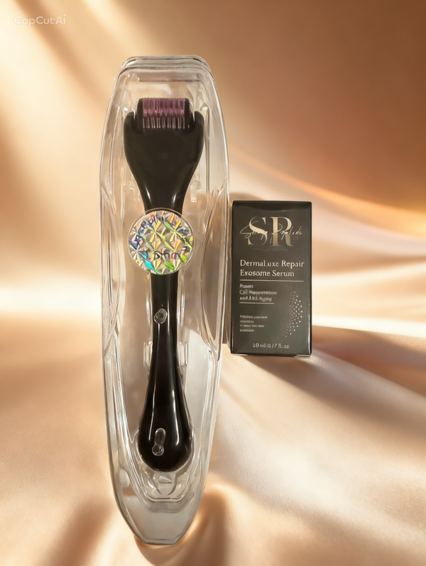 PACK  EXOSOMAS FACIAL Y DERMA ROLLER 0,5mm 540 Needles TITANIUM TRATAMIENTO DE SORAYA REGALADO