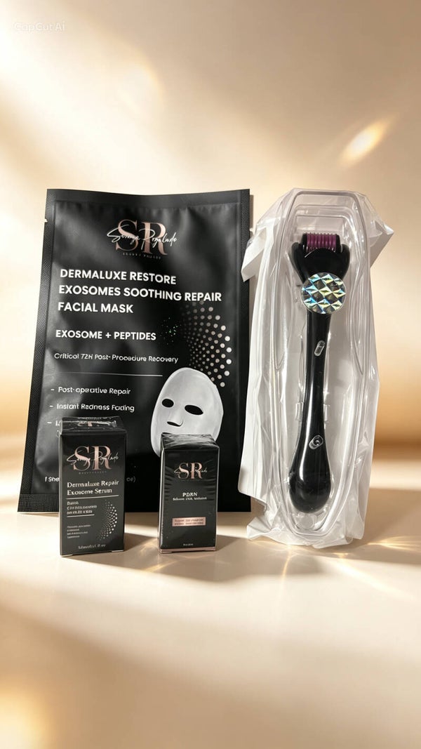 PACK 4- PDRN, EXOSOMAS FACIAL, MASACRILLA REGENERATIVA Y DERMA ROLLER 0,5mm 540 Needles Titanium