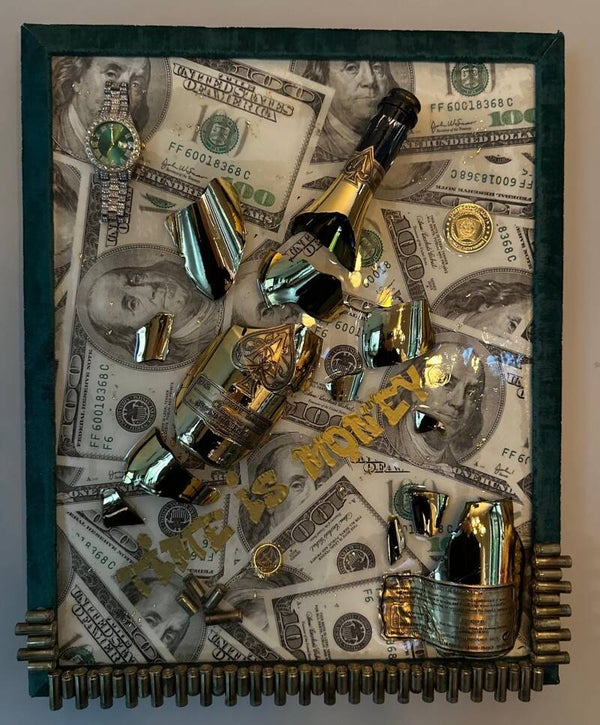Epoxy schilderij - Time is Money