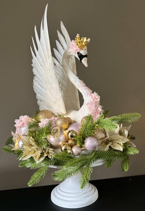 Luxe Kerststuk - Royal Swan