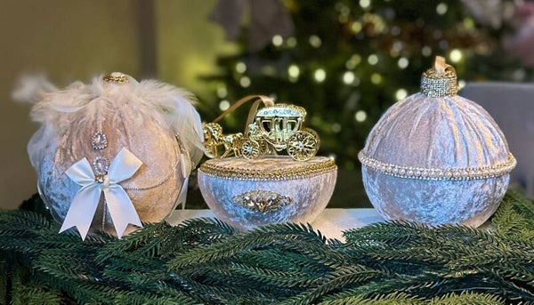 Luxury Kerstballen set - Taupe - 15x15 cm