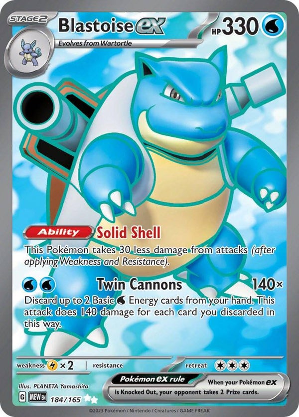 Blastoise ex #184 Pokemon Scarlet & Violet 151