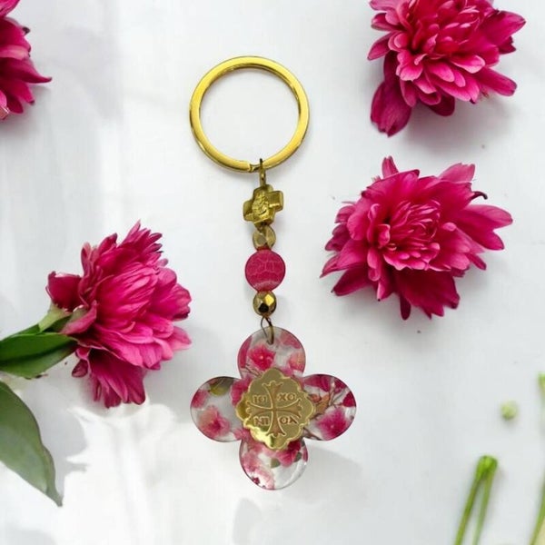 Pink ICXC key ring