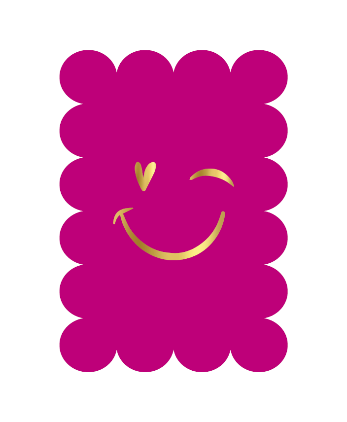 Kaart  |  Bubbel  |  Fuchsia  |  Smiley