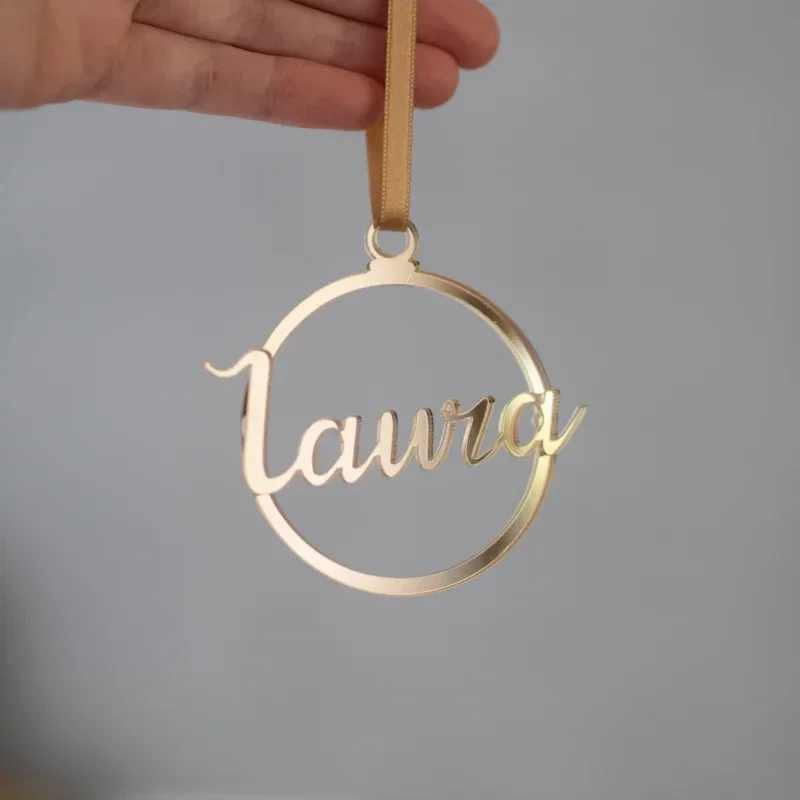 Spiegelglas kerstbal  |  Met naam