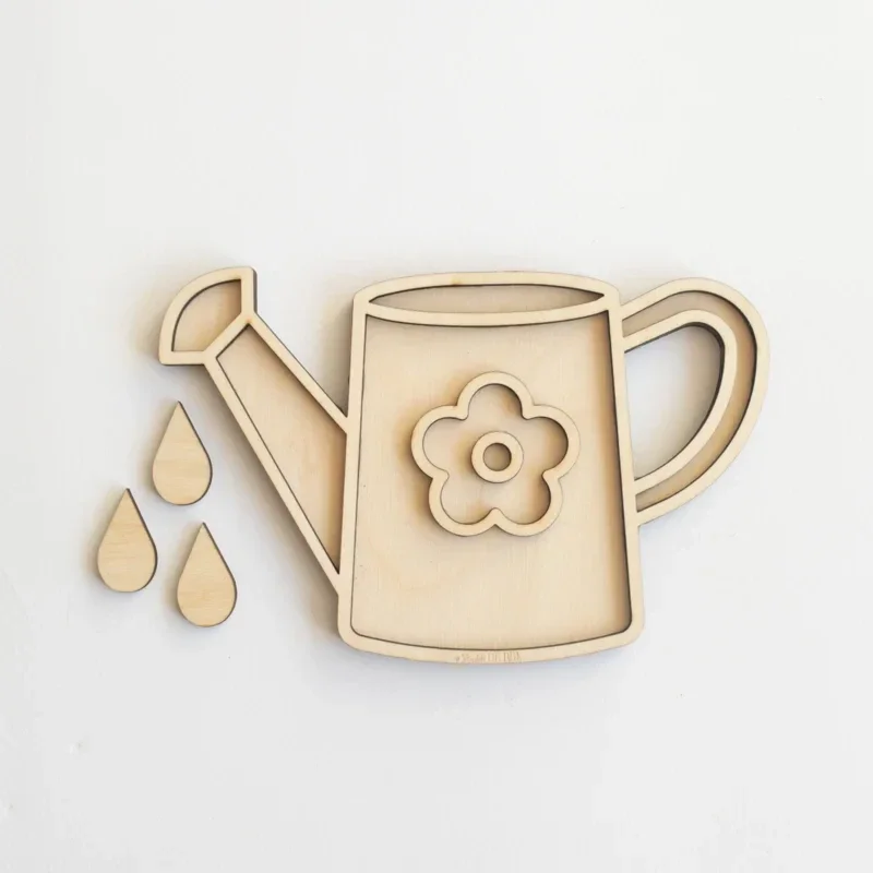 Houten speeltray  |  Gieter met druppels