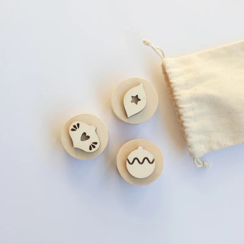 Houten stempels  |  Kerstballen  |  3 stuks