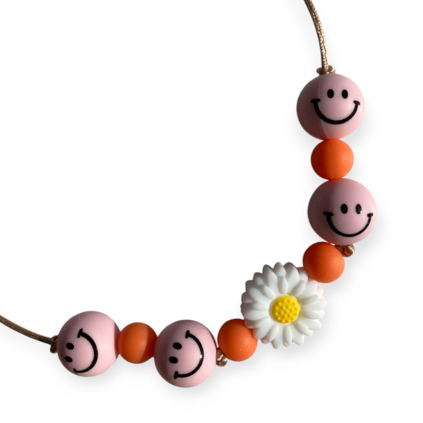 Kinderketting  |  Smiley  |  Roze  |  Wit