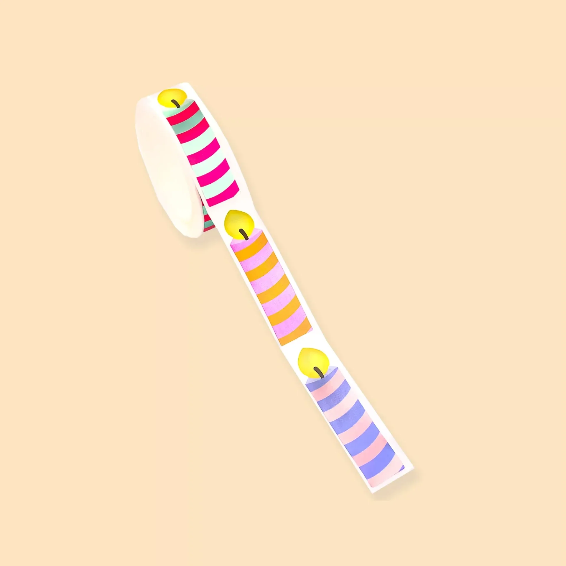 Cadeaustickers  |  Happy birthday kaars  |  40mm x 10mm  |  9 stuks