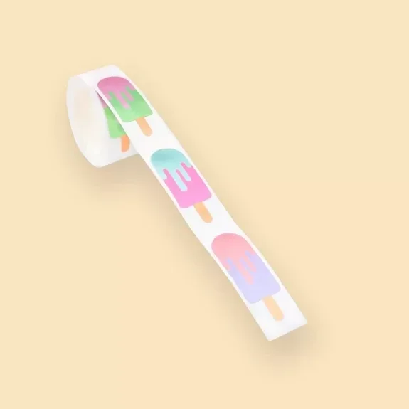 Cadeaustickers  |  Ijsje  |  45mm x 15mm  |  9 stuks