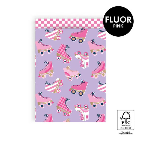 Cadeauzakje  |  Rollerskates  |  Lilac  |  17x25 cm  |  5 stuks