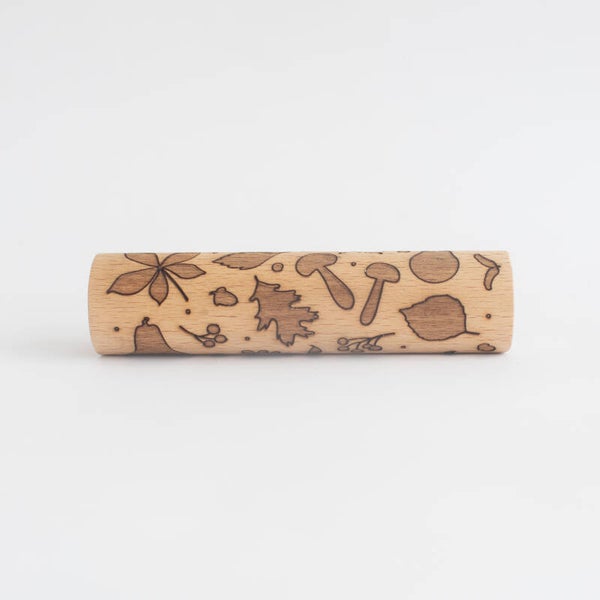 Houten roller  |  Herfst in het bos |  12 cm