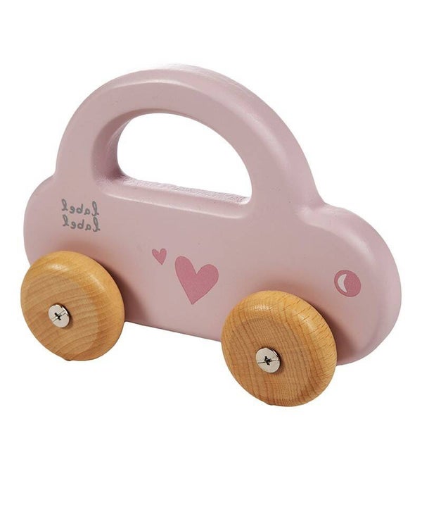 Houten auto  |  Roze