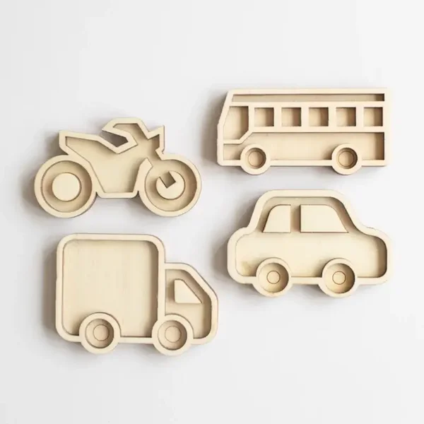 Houten speeltray  |  Miniset  |  Autoweg voertuigen