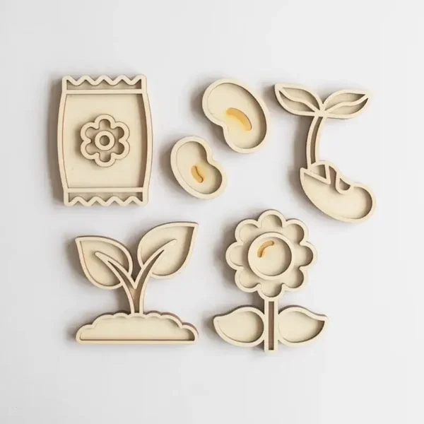 Houten speeltray  |  Miniset  |  Cyclus van de bloem