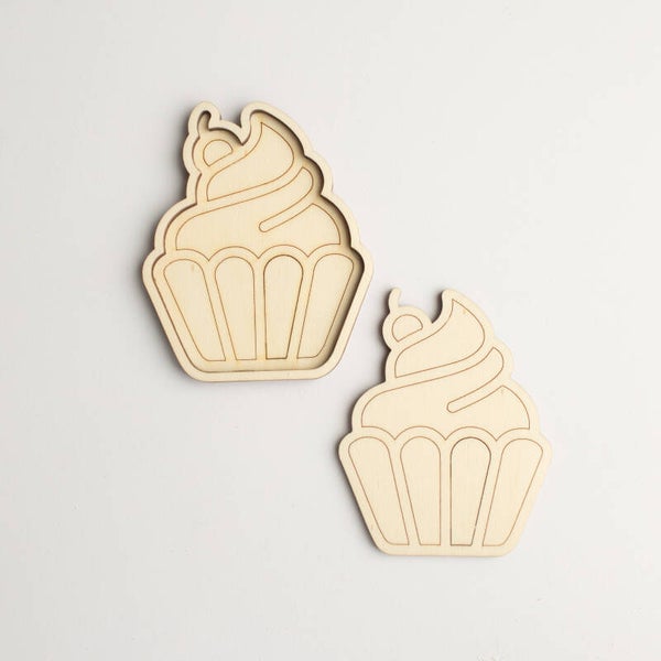 Houten speeltray  |  2 in 1  |  Cupcake