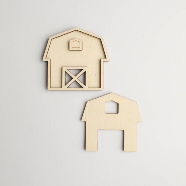 Houten speeltray  |  2 in 1  |  Schuur