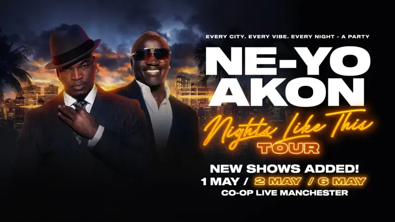 NE-YO AKON 2ND MAY 2026 @ CO-OP LIVE OFFSITE PARKING AT ETIHAD PARKING