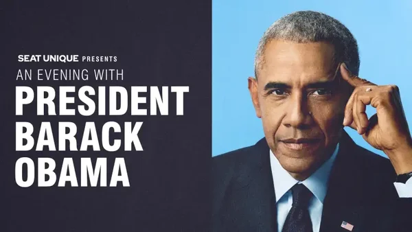 President Barack Obama An Evening With President Barack Obama, presented by Seat Uniqueth 15th October 2026 CO-OP LIVE OFFSITE PARKING AT COOP COMMUNITY PARKING