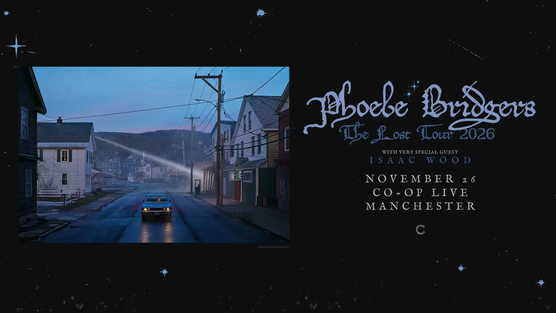 Phoebe Bridgers The Lost Tour 2026 26th November 2026 CO-OP LIVE OFFSITE PARKING AT COOP COMMUNITY PARKING