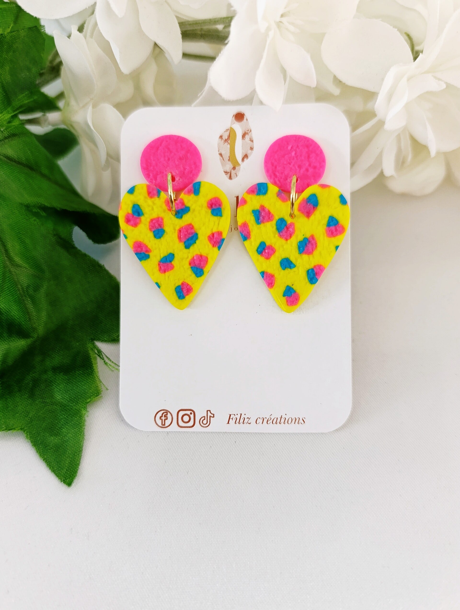 Bonheur  _ Coeur _ Boucles d'oreilles