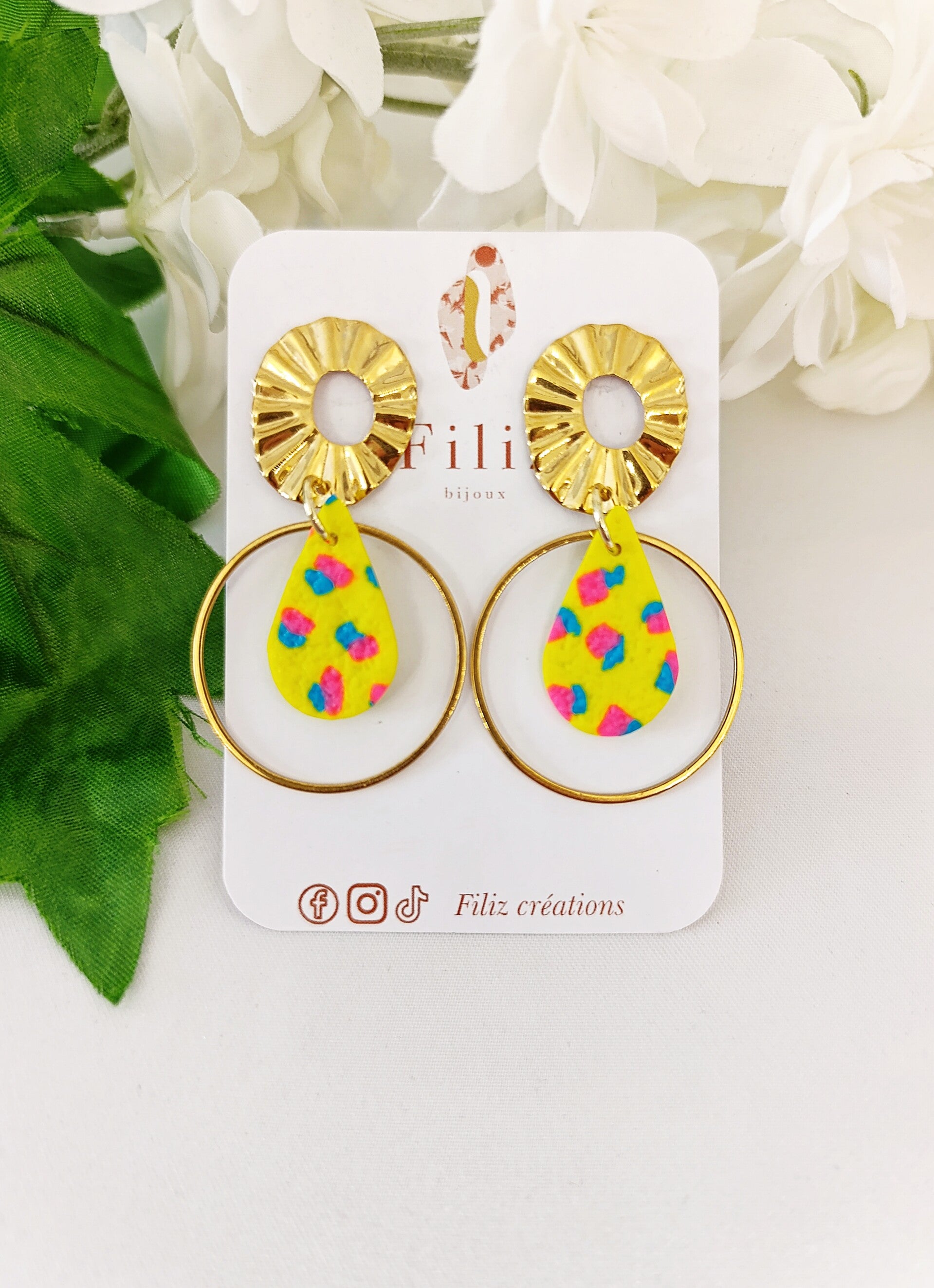 Bonheur  _ Goutte _ Boucles d'oreilles