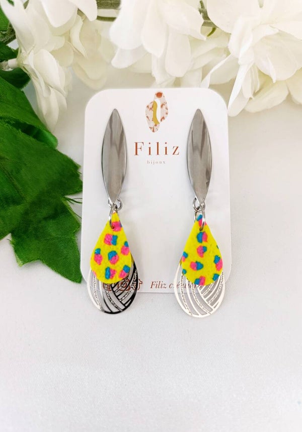 Bonheur  _ Goutte argentée _ Boucles d'oreilles