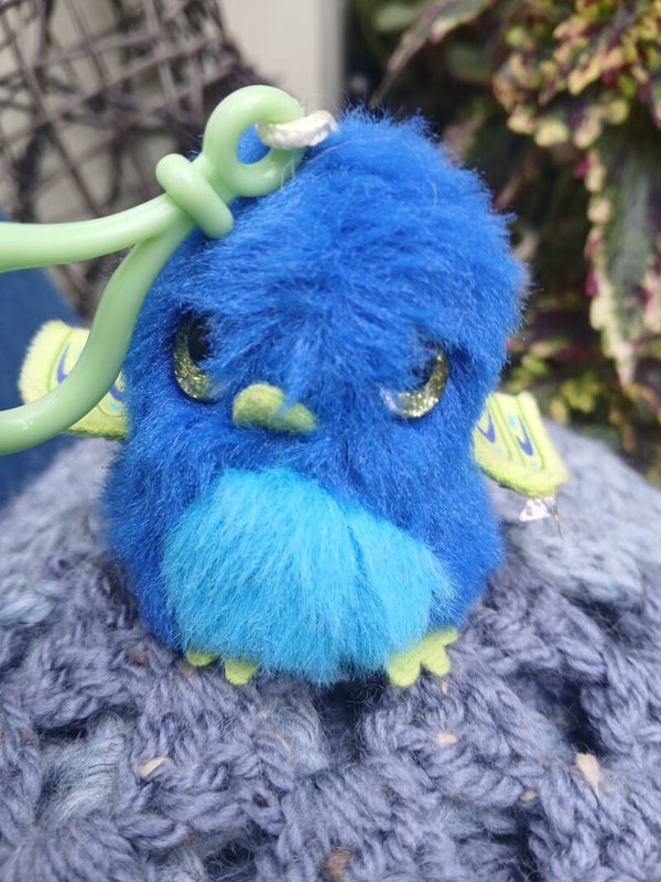 Furry blue friend key ring
