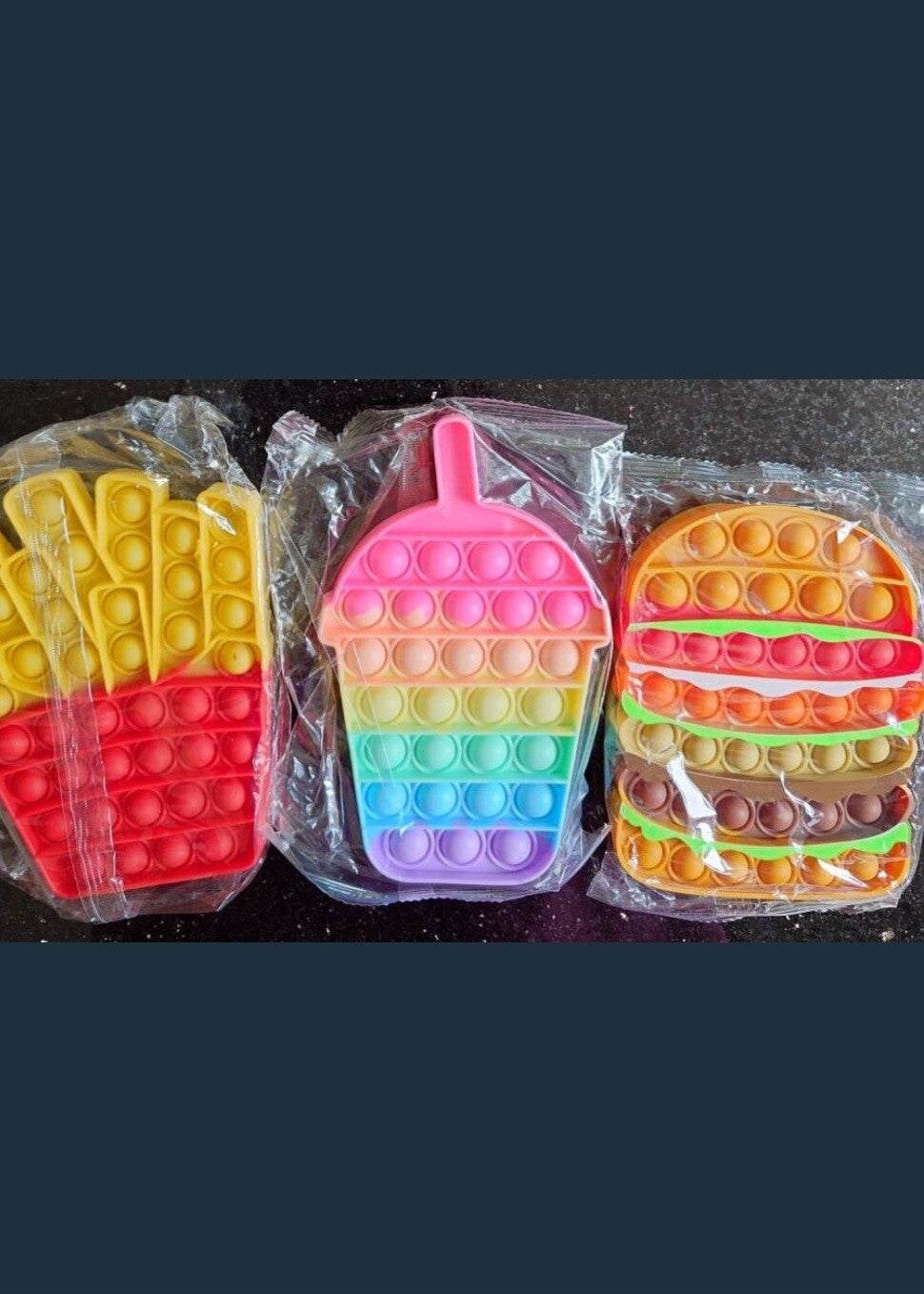 Fries, burger, drink poppets