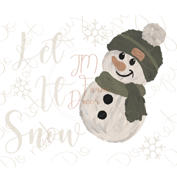 Let it Snow Hand Painted Snowman