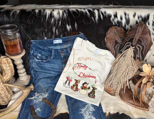 Howdy Christmas Cow Shirt